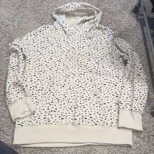 Athleta Girl Cream and Black Speckled Hoodie